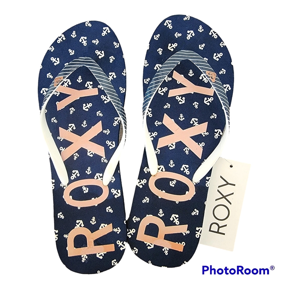 NWT Roxy Simba Love Nautical Flip Flops Size 9